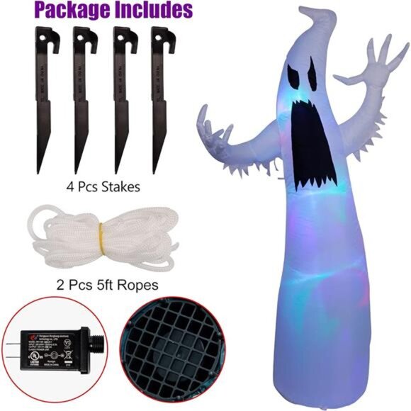 Twinkle Star 5.4 FT Lighted White Ghost Inflatable - Picture 6 of 7